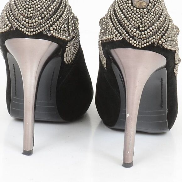 SAM EDELMAN Quantam Bling Lace Up Ankle Bootie Suede Stiletto Heel Women Size 9 - Picture 7 of 11